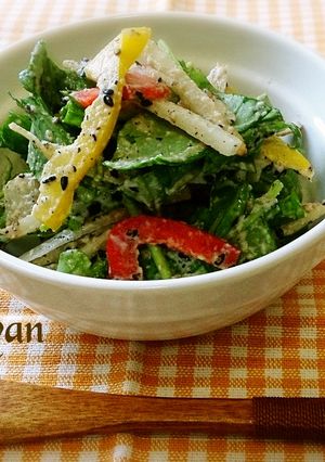 無塩料理☆ルッコラと菊芋のゴマドレサラダ-レシピのメイン写真