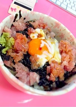 まぐろのたたきご飯♡温玉のせ(´艸｀*)-レシピのメイン写真