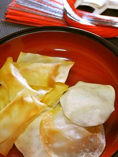簡単◎ワンタンや餃子の皮で作る薄焼き煎餅-レシピのメイン写真