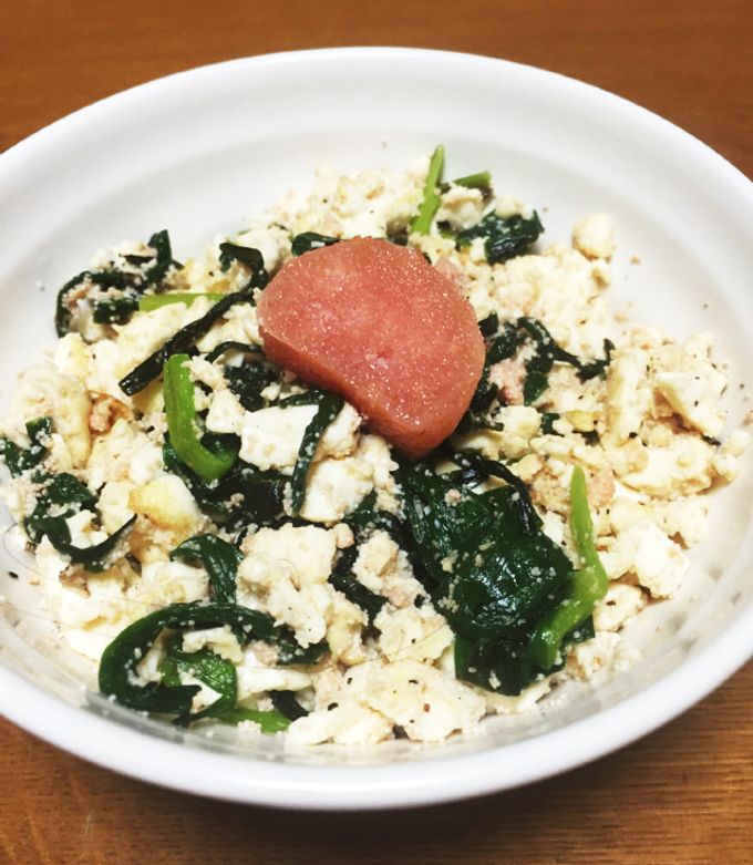 ニラ明太豆腐。おつまみおかず弁当OK!-レシピのメイン写真