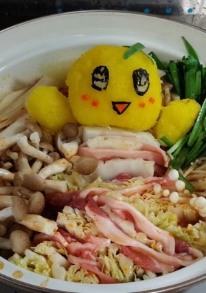 大根おろしアート鍋☆ふなっしー☆彡-レシピのメイン写真