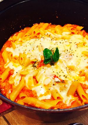簡単！大豆ミートソースの煮込みパスタ-レシピのメイン写真