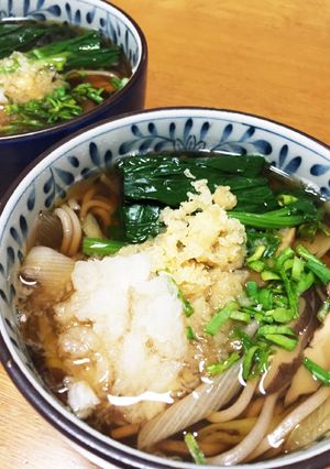 焼きねぎおろしそば。（温）椎茸ダシで。-レシピのメイン写真