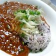 トマト味☆合挽き肉そぼろのあんかけごはん