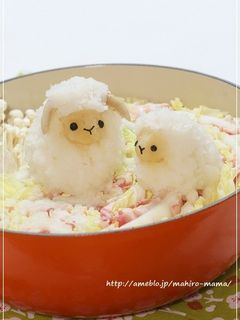 羊の大根おろしアート*デコ鍋*キャラ鍋-レシピのメイン写真