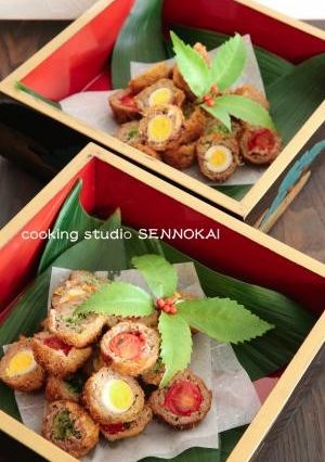 洋風おせち☆可愛い三色ミンチカツ 　-レシピのメイン写真