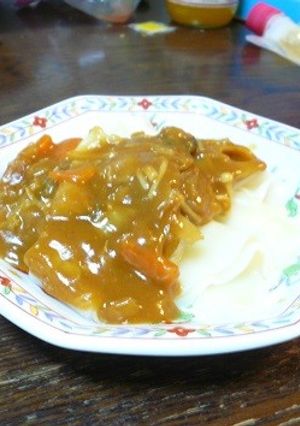 餃子の皮パスタのカレーがけ-レシピのメイン写真