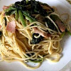 簡単！ほうれん草とベーコンの和風パスタ-レシピのメイン写真