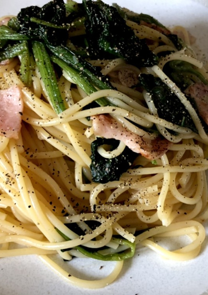 簡単！ほうれん草とベーコンの和風パスタ-レシピのメイン写真