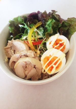 半熟ゆで卵＆カリフォルニア風親子丼-レシピのメイン写真