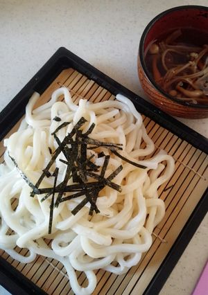 めんつゆで,きのこ入りざるうどん｡・:＋-レシピのメイン写真