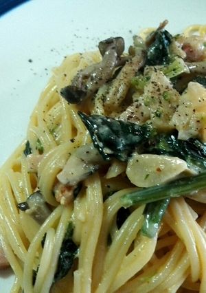 ベーコンとほうれん草の簡単カルボナーラ-レシピのメイン写真