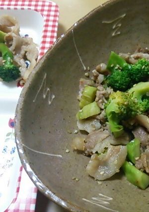 簡単!!豚肉とブロッコリーのめんつゆ炒め-レシピのメイン写真
