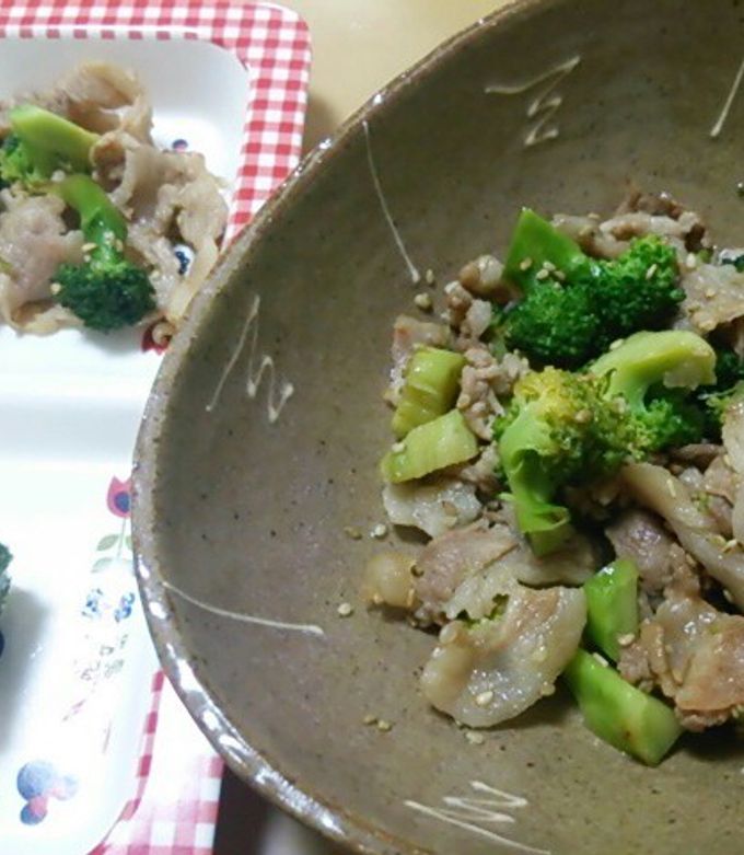 簡単!!豚肉とブロッコリーのめんつゆ炒め-レシピのメイン写真