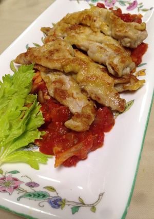 豚のカレー焼き＊香味トマトソース-レシピのメイン写真