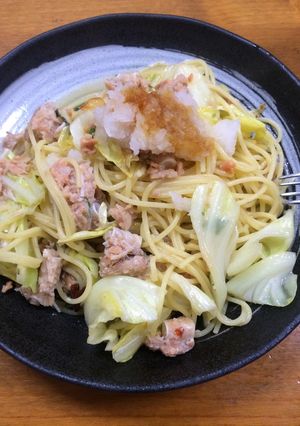 鮭中骨和風パスタ-レシピのメイン写真