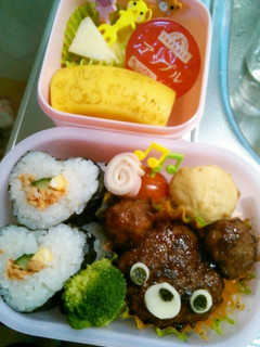 キャラ弁☆ハンバーグでくまさん弁当。-レシピのメイン写真