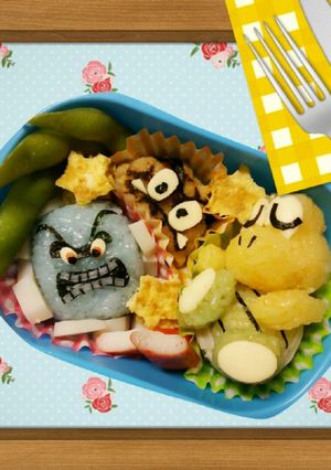 キャラ弁☆マリオ・眠ノコノコ&ドッスン☆-レシピのメイン写真