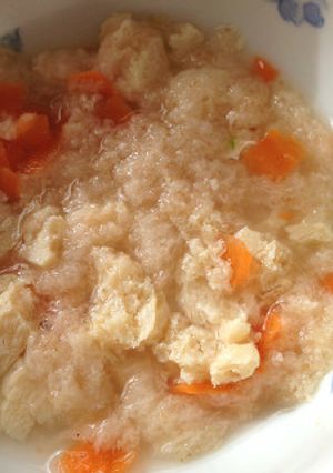離乳食＊冷凍人参と冷凍豆腐のパン粥-レシピのメイン写真