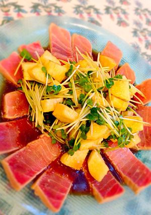 炙りマグロと長芋のサラダ-レシピのメイン写真
