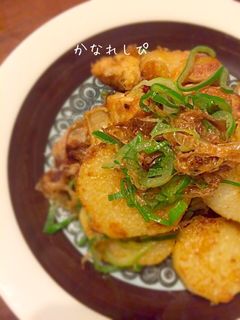 簡単!長芋と鶏肉のおかかねぎ醤油炒め-レシピのメイン写真