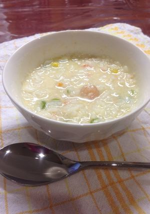 鮭の中骨缶でシーフードリゾット♪-レシピのメイン写真