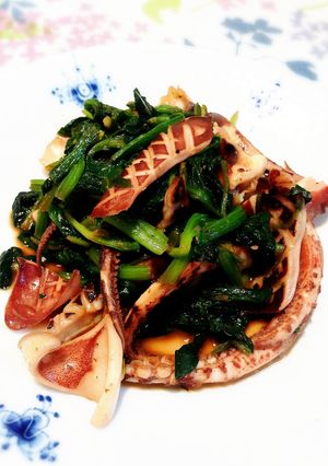 ♪ゲソとほうれん草のバター焼き♪-レシピのメイン写真