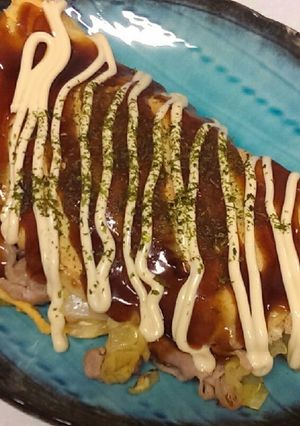 簡単クレープ風お好み焼き　キャベツ消費に-レシピのメイン写真
