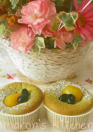 春色♡抹茶シフォンケーキin抹茶クリーム-レシピのメイン写真