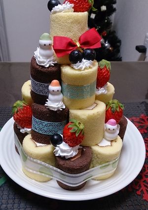 ロールケーキタワー(覚書)-レシピのメイン写真