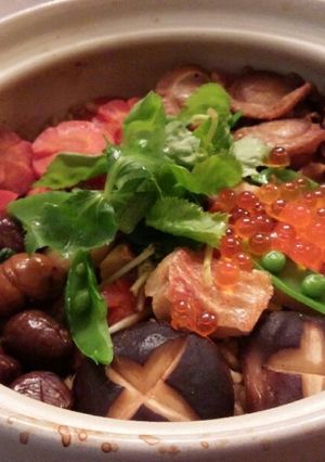 おせちリメイク＊土鍋で峠の釜飯風-レシピのメイン写真