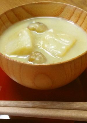 おせちリメイク　栗きんとん汁粉-レシピのメイン写真