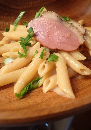 ねぎくたくた大量消費のクリームパスタ　-レシピのメイン写真