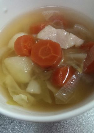 ペーコンと野菜たっぷりコンソメスープ-レシピのメイン写真