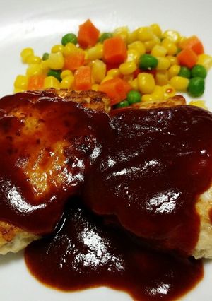 ハンバーグヘルパーdeふわふわ豆腐バーグ-レシピのメイン写真