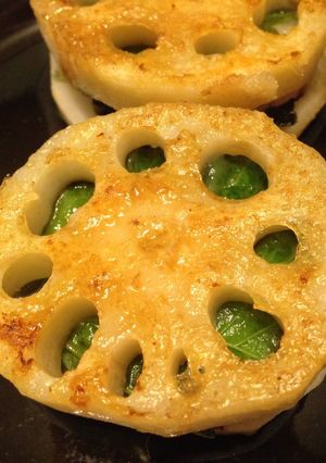 レンコンと浜納豆のはさみ焼き-レシピのメイン写真