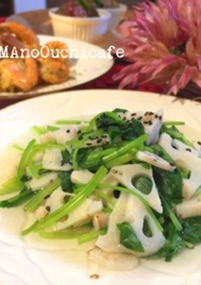 水菜とれんこんのお浸し-レシピのメイン写真