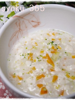 離乳食後期 豆腐とにんじんの豆乳おじや-レシピのメイン写真