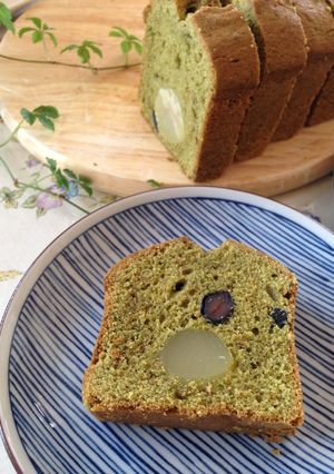 栗の甘露煮と黒豆で抹茶パウンドケーキ-レシピのメイン写真