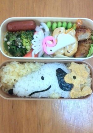 キャラ弁　スヌーピー　～かまぼこひつじ～-レシピのメイン写真
