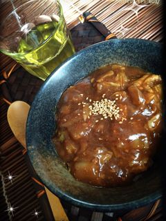 簡単熱々!白菜と豚コマの麻婆丼-レシピのメイン写真