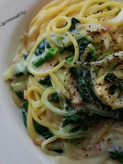 ほうれん草とベーコンのクリームスパゲティ-レシピのメイン写真