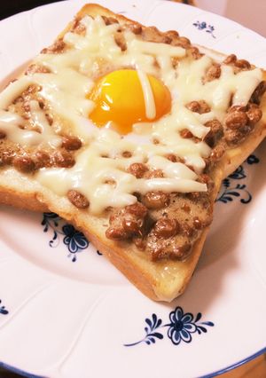 ♡栄養満点♡納豆チーズ卵トースト-レシピのメイン写真