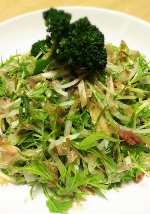 水菜と大根とニンニク梅ドレッシング-レシピのメイン写真