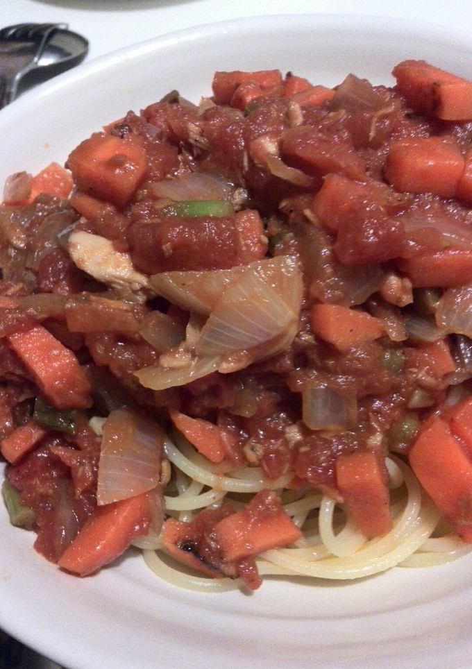 人参と玉ねぎのトマトソースのパスタ-レシピのメイン写真