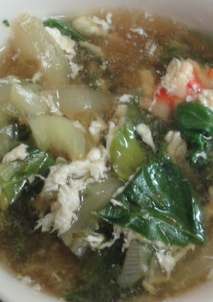 青梗菜とカニのスープ-レシピのメイン写真