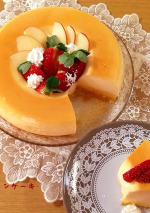 ぷるんぷるん♡なめらか２層のプリンケーキ-レシピのメイン写真