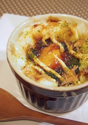 切り餅で作る！お好み焼き風エッグココット-レシピのメイン写真