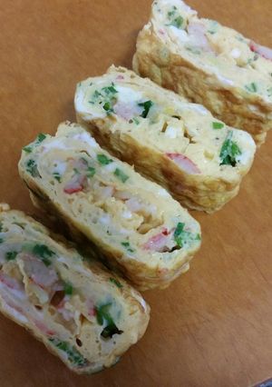 ☆カニかまとねぎで卵焼き☆-レシピのメイン写真