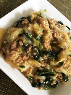 白菜と豚挽肉の濃く旨味噌炒め-レシピのメイン写真